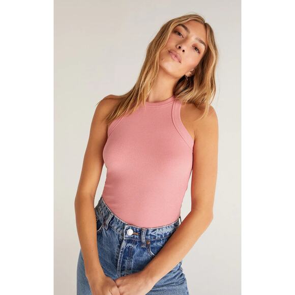 Z Supply Lily Rib Tank - Seashell Pink NWT SIZE XS S - Picture 1 of 5